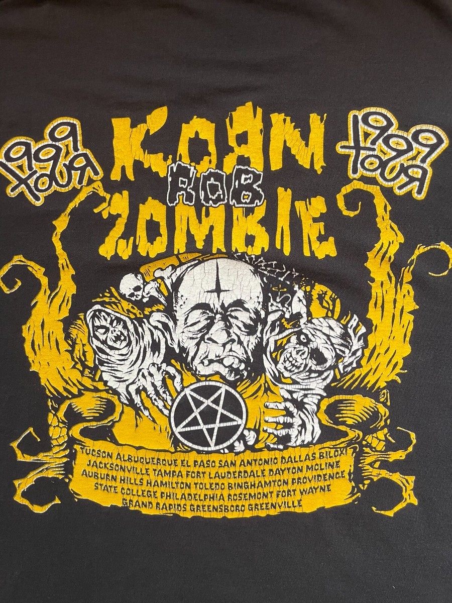 VTG 90s Korn Rob Zombie 1999 Tour Shirt Follow the Leader VTG 90s Korn Rob Zombie 1999 Tour Shirt Follow the Leader