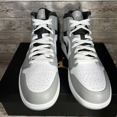 Nike Air Jordan 1 Mid 'Light Smoke Grey' Grey White 554724