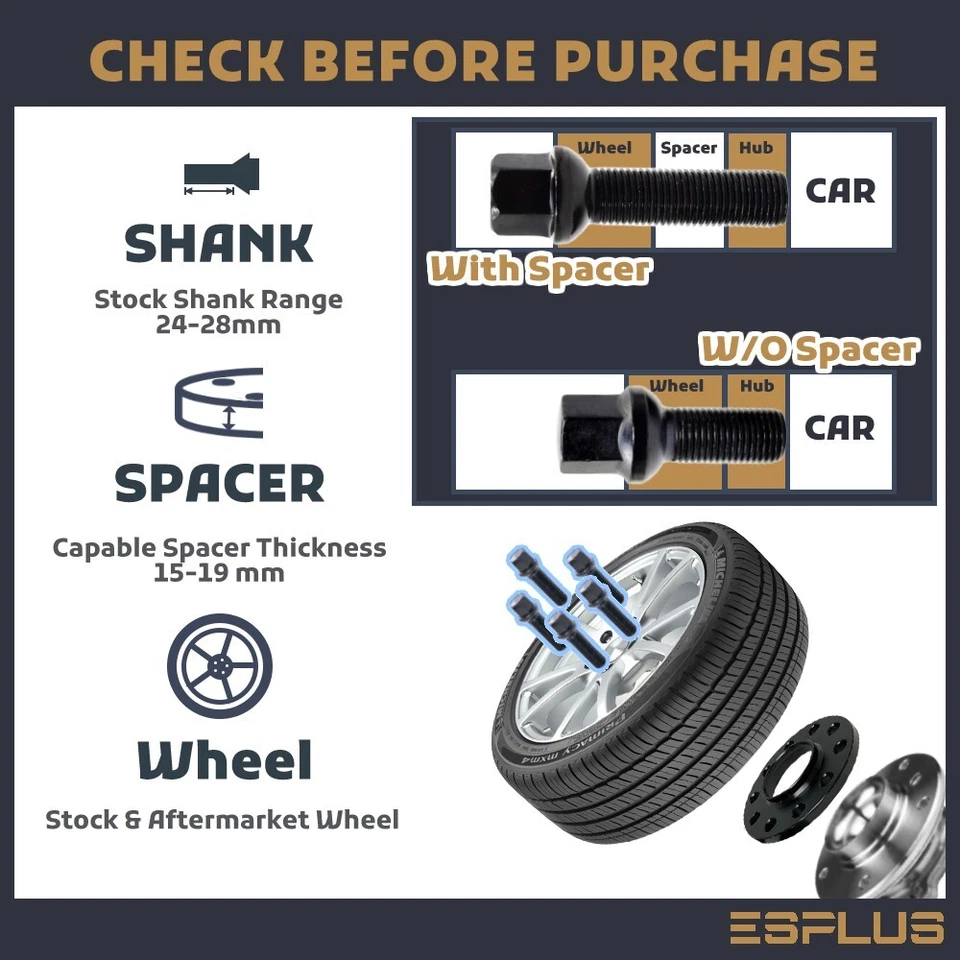Perno de 10 orejetas M14x1,5 negro 45 mm apto para Bentley y Porsche 911/Cayenne W espaciadores 15-19 Foto 4 de 4