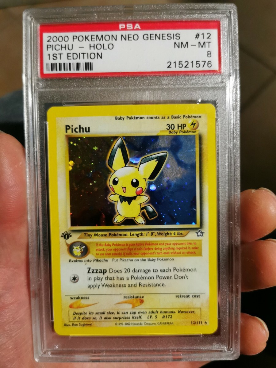 2000 Pokemon Neo Genesis 1st Edition Pichu Holo 12/111 PSA 8 | eBay