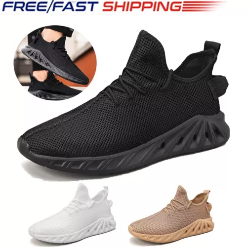 Men's Slip On Walking Shoes Lightweight Breathable Non Slip Running Shoes