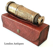 Vintage Brass Telescope Antique 16 Inch Hand Extending Naval Victorian Pirate
