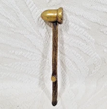 VINTAGE BRASS ACORN ICE BREAKER NUT CRACKER TABLE TUNER HAMMER MALLET
