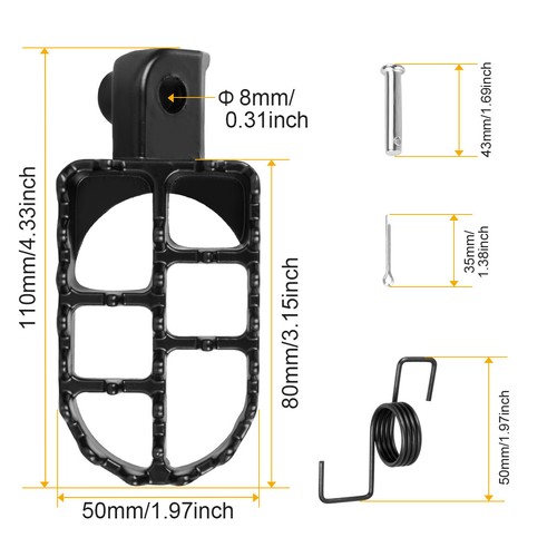 Foot Pegs Rests Pedals For CR125/250 CRF250R/X/RX KX250/250F KX450 Dirt Bike - 第 5/11 張圖片