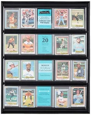 Black Display Album for 20 Sports Collector Cards 16x20 Inch Frame
