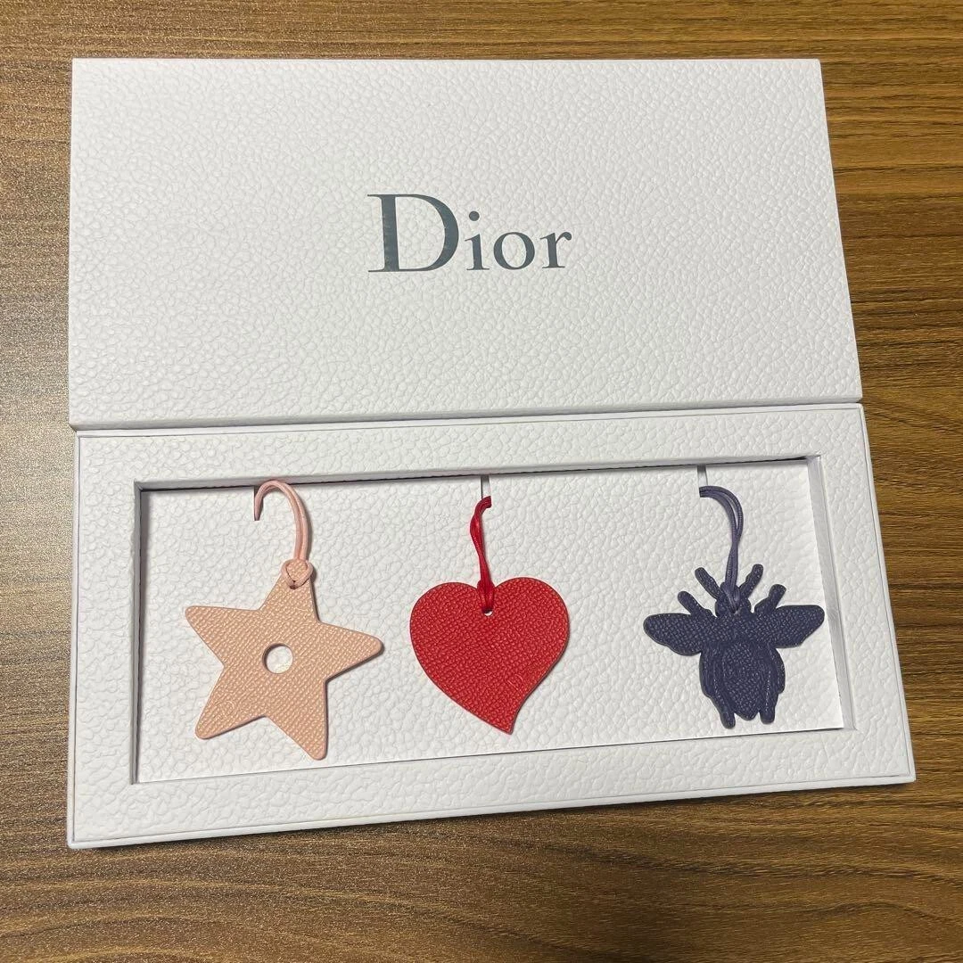 Christian Dior Sac Cuir Charm Lot de 3 Etoiles Coeur Abeille Nouveauté Japon Neuf