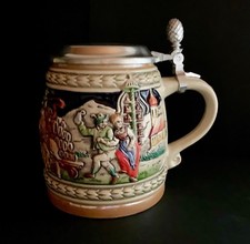 Bierkrug Bierseidel, Bierbrauer-Motiv in Handarbeit