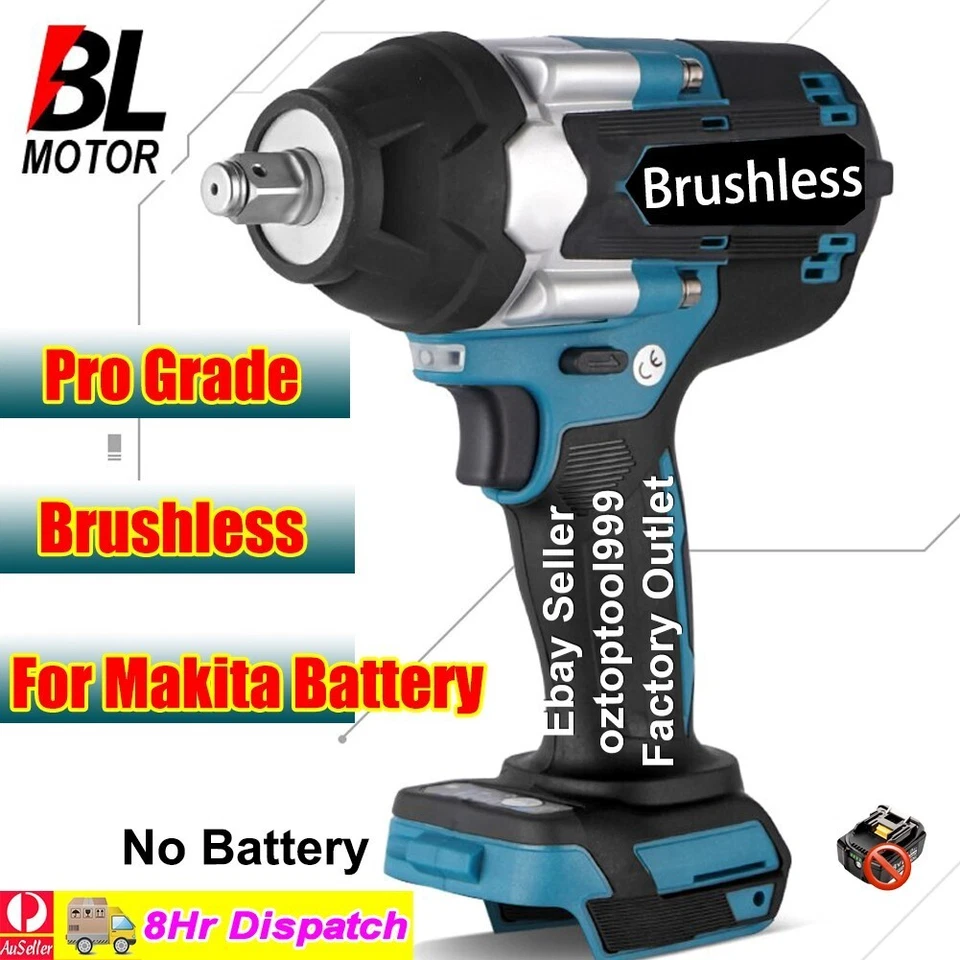 1500NM Brushless Cordless 1/2'' Impact Wrench Rattle Gun For Makita 18V Battery