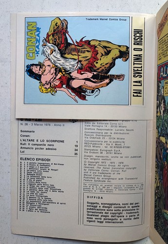 CONAN e KAZAR Corno 1975 Poster ADESIVI Numeri a scelta Qs. Edicola - Foto 49 di 90