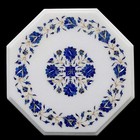 12" Marble Inlay Table Top Handmade Semi Precious Stones Pietra dura Work