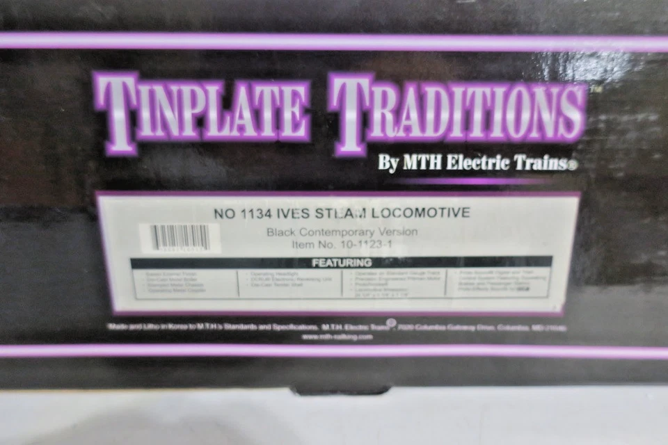 MTH Ives # 1134 Steam Locomotive Black Contemporary Version 10-1123-1 MIB - Image 3 of 4