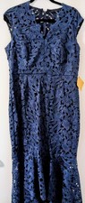 Anthea Crawford Navy lace Evening Cocktail Dress | AU 14 | BNWT RRP $699
