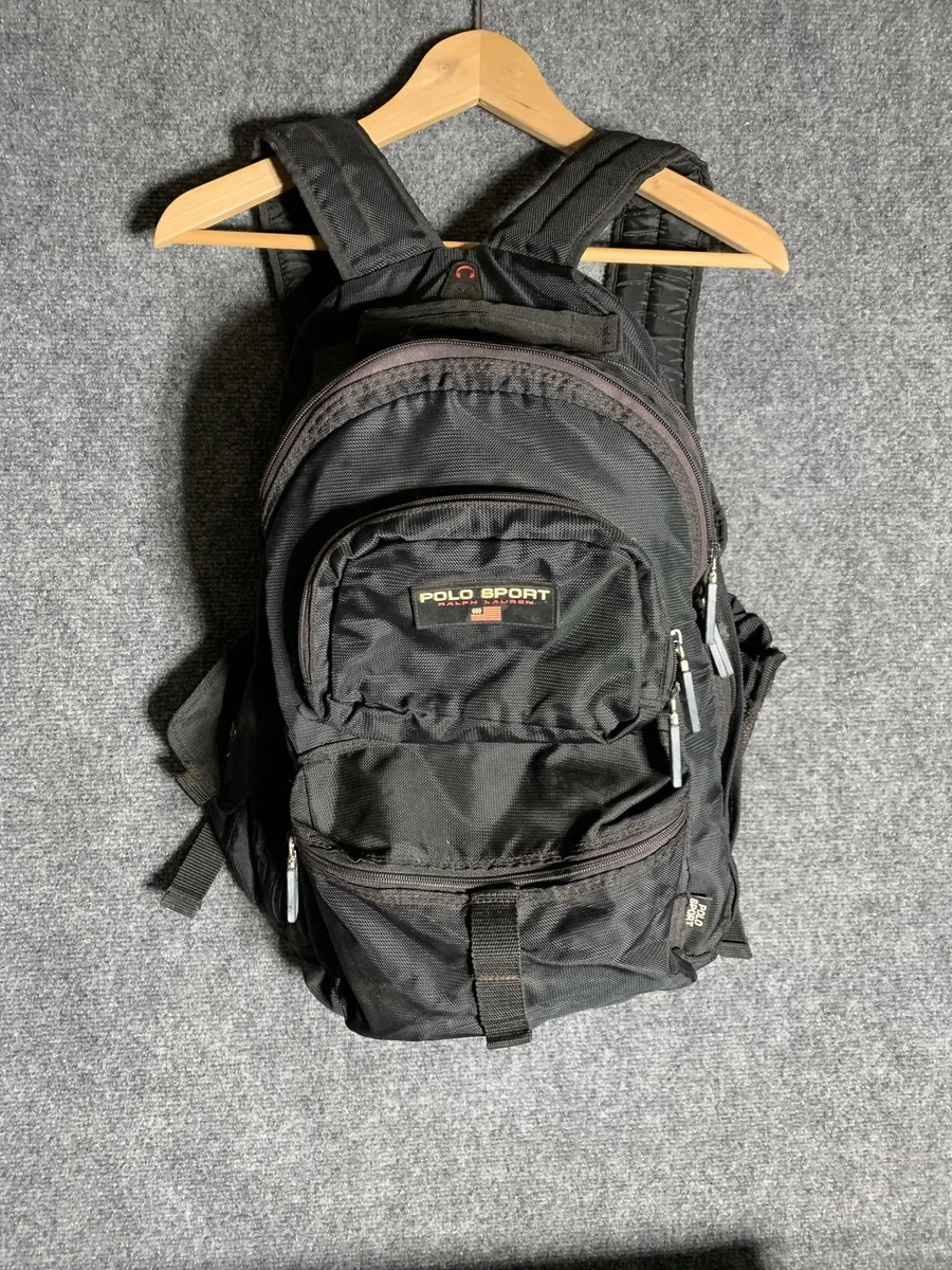 RALPH LAUREN Black Watch Medium Backpack w/ Adjustable Leather Straps Vintage POLO Ralph Lauren Rare Vintage Plaid Blackwatch Leather  main image 3