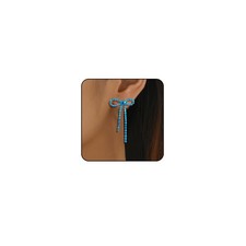 Blue Bow Earrings for Women Blue Rhinestone E...