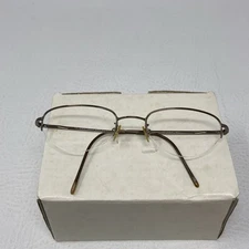 VINTAGE Giorgio Armani GA 12 2F2 Gold Half Rim Eyeglasses Frames Italy **FLAW**