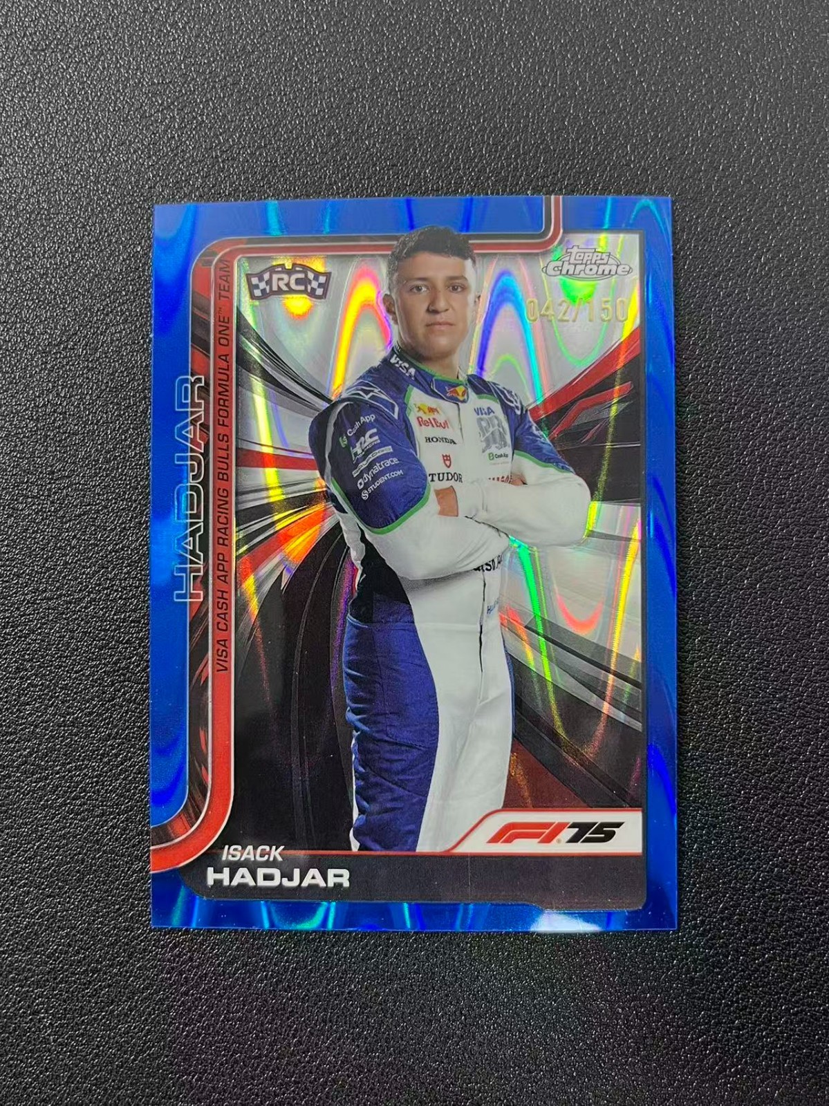 2025 Topps Chrome Formula 1 F1 Isack Hadjar RC Blue RayWave 42/150 #12 GZ