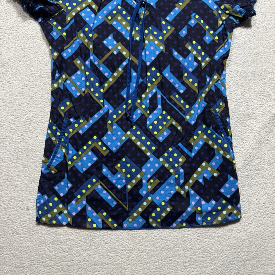 Koi Kathy Peterson Scrub Top Womens Small Polka Dot Geometric Print Medical Tee - Image 3 of 4