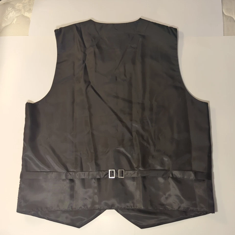UMO LORENZO Vest Mens XXL formal wear silver gray front black satiny back - Image 3 of 4