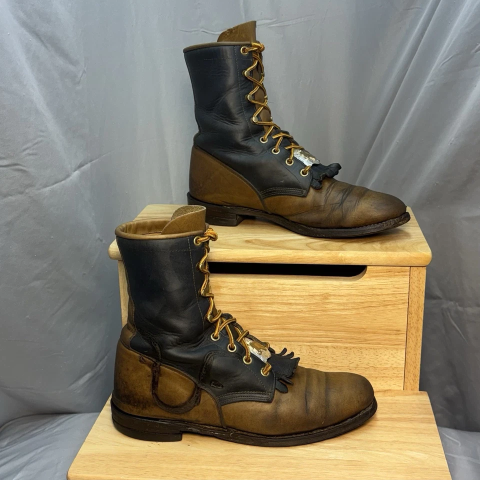 Botas de Colección Justin Boot Cuero Negro y Marrón Marca Roper para Mujer’s 7 A EE. UU. Foto 2 de 4