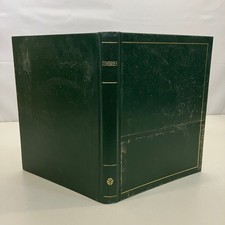 Timbres Stamp Album with Misc 1970s-1980s Stamps Collection Leatherbound Book