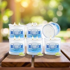 Citronella Candle Set 6x575g 300hr Burn Time Candles Home Outdoor Camping Gift
