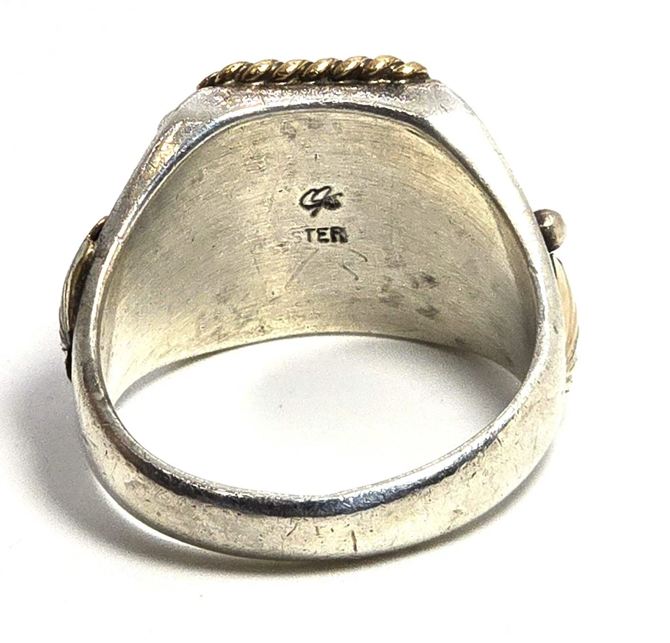 Carolyn Pollack Black Onyx ring southwest sterling silver men's ring size 13.5 - Image 4 of 4