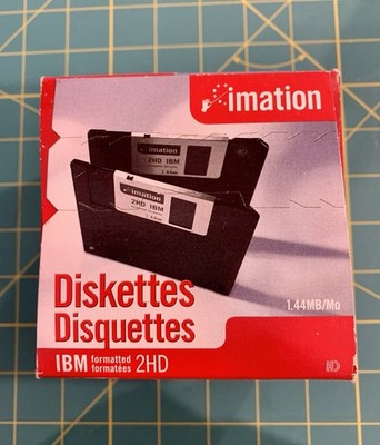 Imation 3.5'' Floppy Disks 25 Pack IBM Formatted 1.44MB 2HD Made In USA New