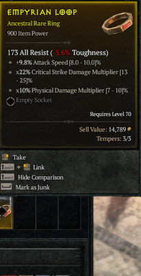 Season 13 Diablo 4 Softcore 2 Ring Barbarian 3 aggressive attack