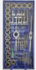 Standard 40 Piece Tap Die Set NC/NF NPT Fine Carbon Steel New UNOPENED