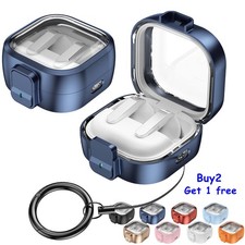 For Galaxy Buds 4 / 4 Pro Shockproof Clear Safety Lock Rugged Case with Keychain
