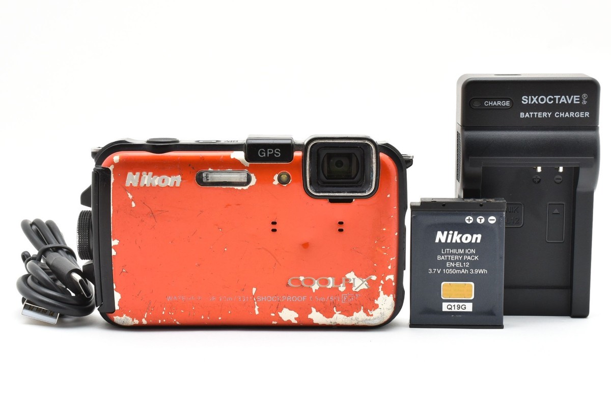 Nikon COOLPIX aw100 充電器付き　ジャンク品 Nikon COOLPIX AW100 16.0MP Digital Camera - Orange for sale