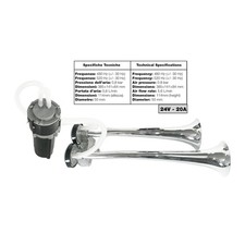 Tromba bitonale "Truck"  24V con compressore, 118db  Simoni Racing - art. TRUCK2