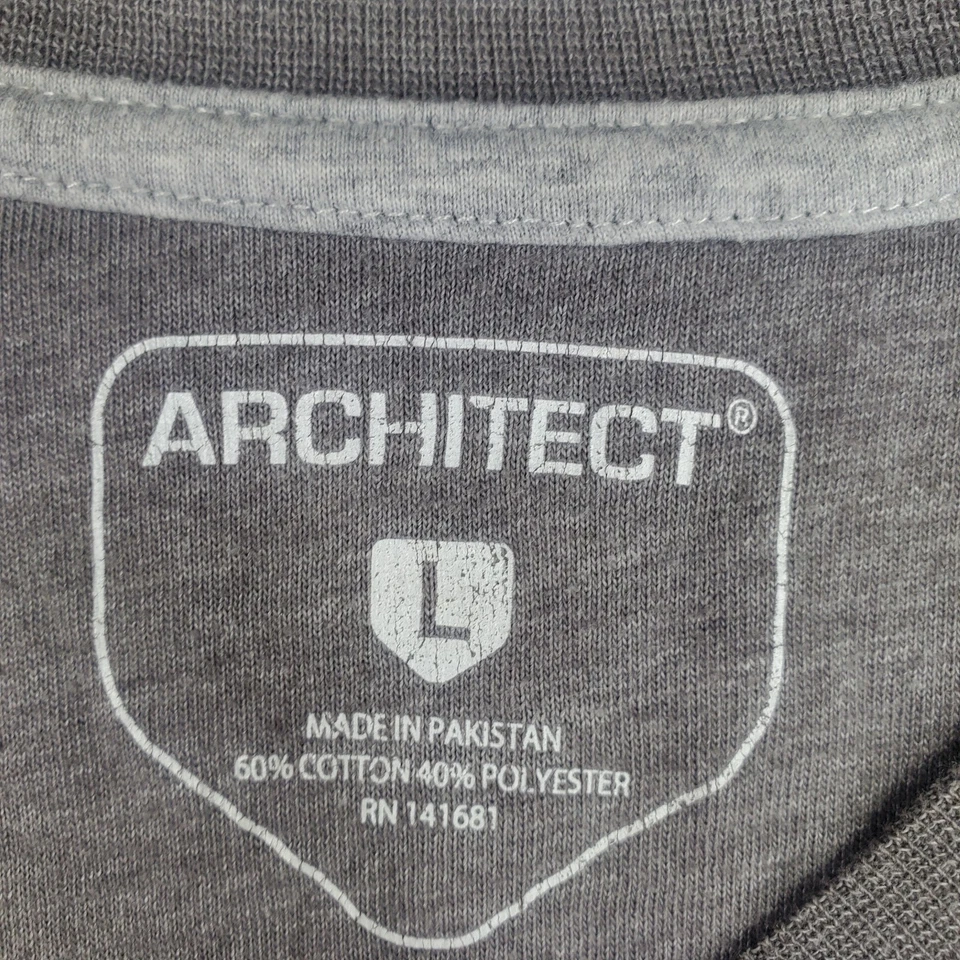 Architect 男式衬衫大号保暖袖灰色条纹拇指孔 Y2K 滑冰者 — 第 4/4 张图片