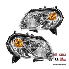 Headlight Assembly Pair Direct Fit 2006-2011 Chevy HHR, IP65 Headlamp Chrome