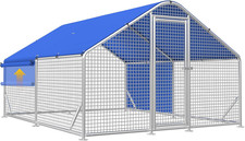 Large Metal Chicken Coop with Galvanized Hardware Cloth, Chicken Coop Run Pen fo