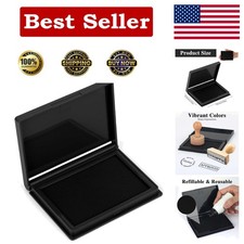 Black Stamp Pad, 4 x 2.5 Inch Quality Ink Pad for Stamps, All-Purpose Fe