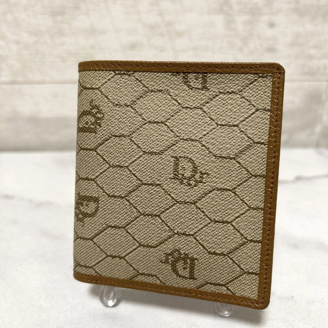 Portefeuille Christian Dior à deux volets motif nid d'abeille