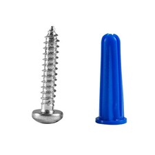 #6 x 1" Anchor Kit with Screws, Blue Anchors & 3/16" Drill Bit – 100 Pack