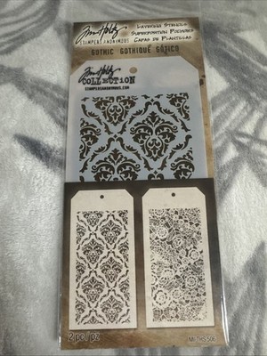 Tim Holtz Layering Stencils Duo Pack ~ Doily & Gothic 2pc Set Stamper Anonymous