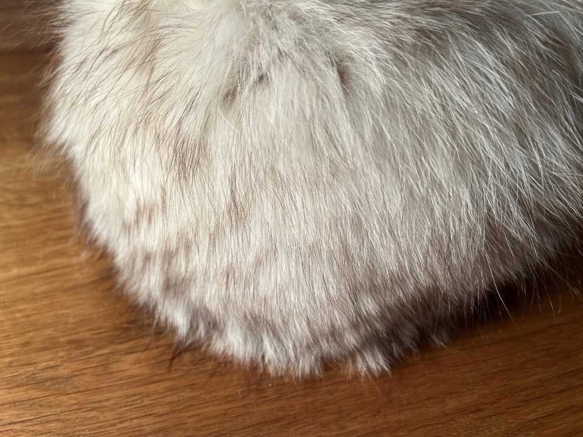 Vintage Pelzhut Echtpelz Fuchs Weiß Grau Schiwagohut Winter Mütze 70er