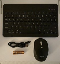 Slim Bluetooth Keyboard and Logitech Bluetooth Mouse