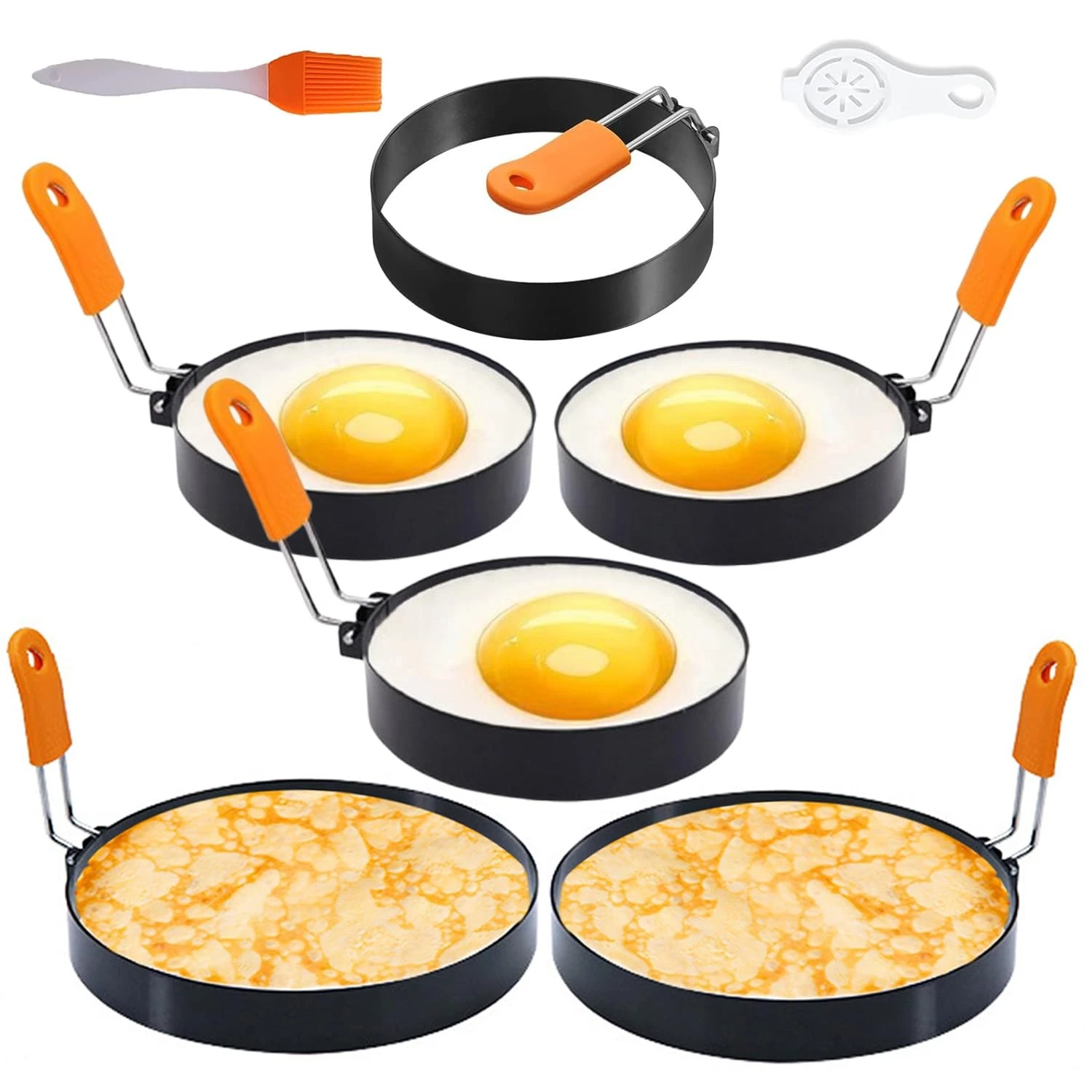 6 Packs Professional Egg Ring Pancake Ring Set,Non-Stick Stainless Steel 6" P...
Opens in a new wind