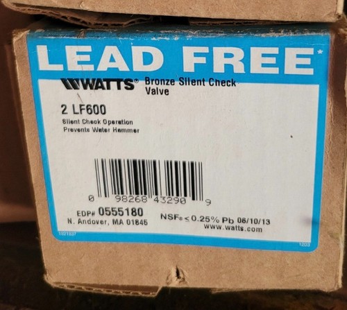 Watts 2-inch LF600 Bronze Silent Check Valve, EDP 0555180