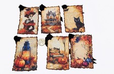 6-Halloween-Ephemera-Fall-Scrapbook-Junk Journal-Party Favors-Gift-Hang-Tags