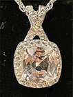 Kay Jewelers Sterling Silver Lab Created White “Cushion Cut” Sapphire Necklace — photo 6