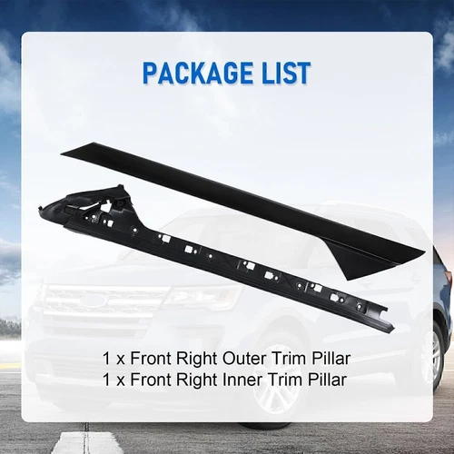 For 2011-2019 Ford Explorer Left & Right Side Windshield A-Pillar Molding Trim - Picture 11 of 23