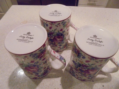 3 Royal Albert Lady Carlyle Afternoon Tea II mugs mint condition low fast shipng - Picture 2 of 2