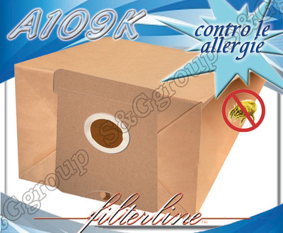 8 Sacchetti Carta Per Aspirapolvere AEG Vampyr 825i E Compatibili Privileg - Modello A109K - Made In Italy