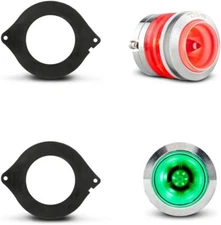 DS18 2x RGB LED Super Bullet Tweeters + Speaker Adapter Rings for Jeep/Chrysler