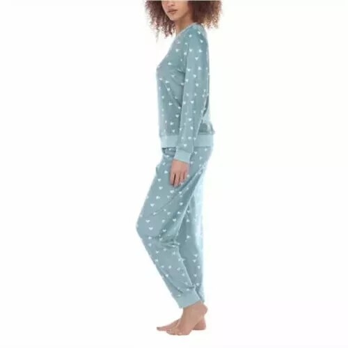 NWT Honeydew Women's Velour Super Soft 2-Piece Lounge Set -Prickly Pear/Blue, M - Picture 2 of 3